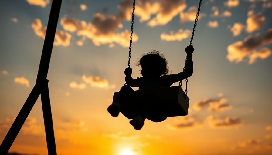 Child swinging high at sunset, illustrating demographic changes.