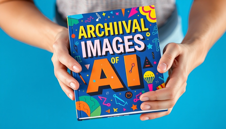 AI representation book cover held against a blue background.