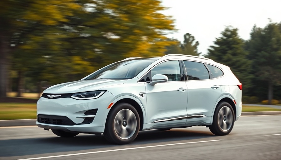 Sleek white Chrysler electric SUV parked outdoors