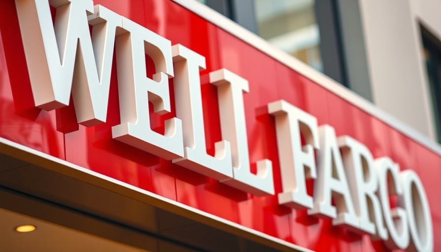 Wells Fargo building sign close-up, Wells Fargo Auto