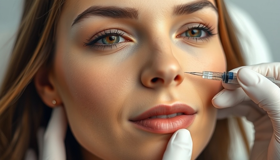 Close-up of woman receiving dermal fillers injection.