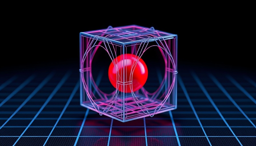 Open-Source Capitalism futuristic graphic with red cube