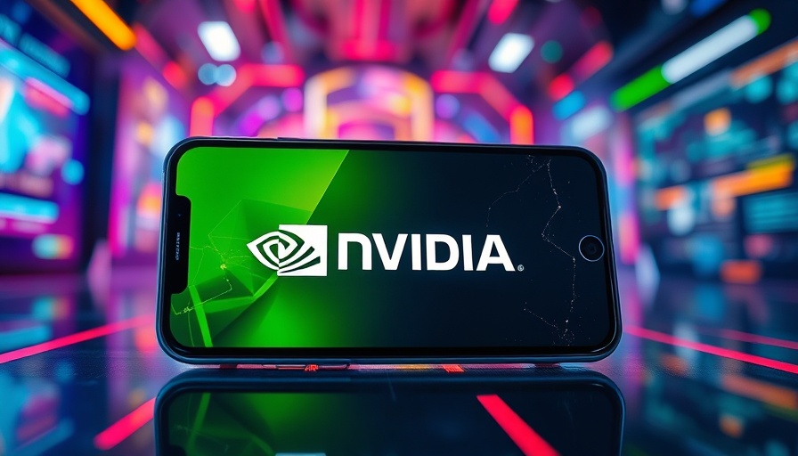 NVIDIA logo on smartphone in a tech environment, AI agent adoption theme.