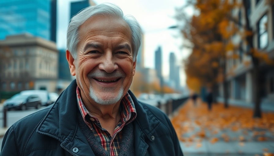 Powersports Industry Leadership figure smiling in urban park setting.
