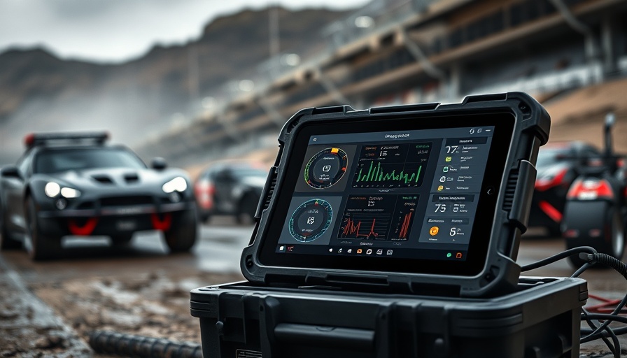High-tech diagnostic tools in automotive retail motorsports.