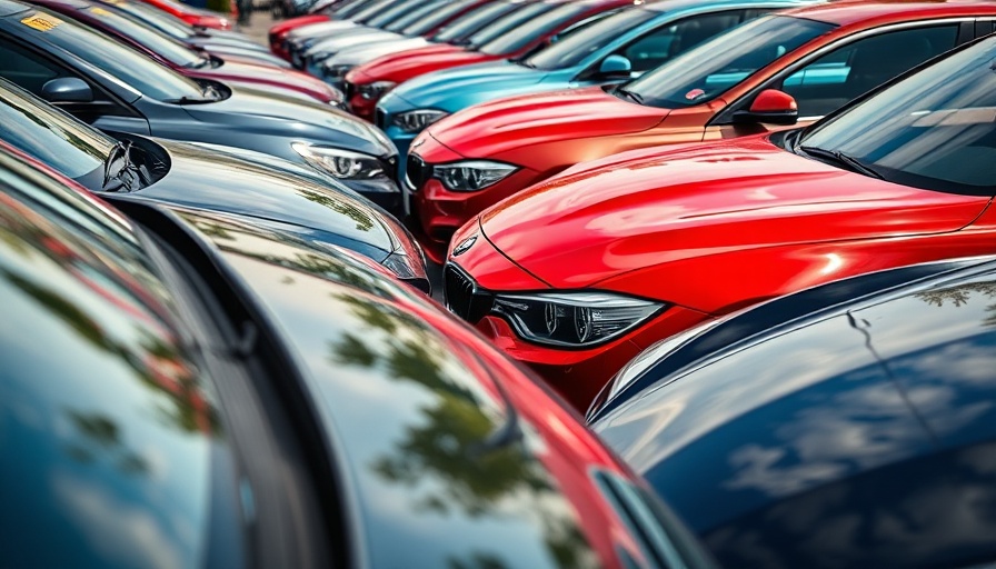 Shiny parked cars reflecting sunlight, Beige Book Sales.