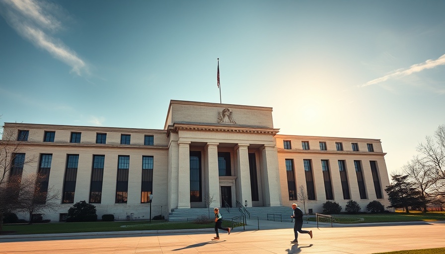 Morning joggers in front of Federal Reserve, symbolizing interest rate cuts