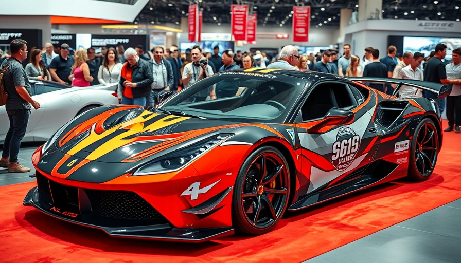 Sleek sports car at Tokyo Auto Salon 2025 exhibit.