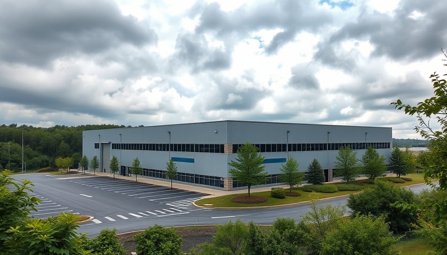 Modern warehouse in electric vehicle production facility.
