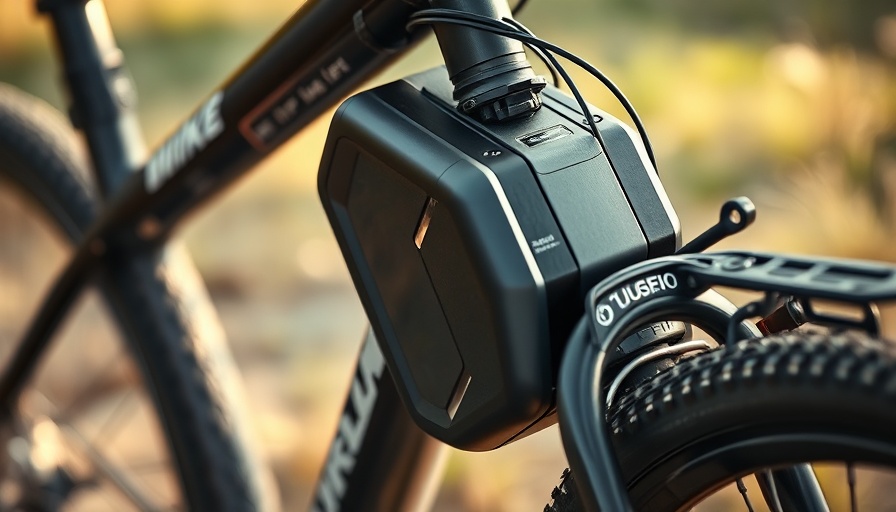 E-bike conversion battery close-up on bicycle frame.