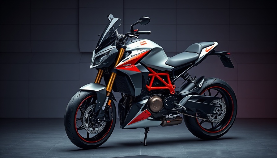 Sleek Ducati MotoE motorcycle with red and black decals in studio.