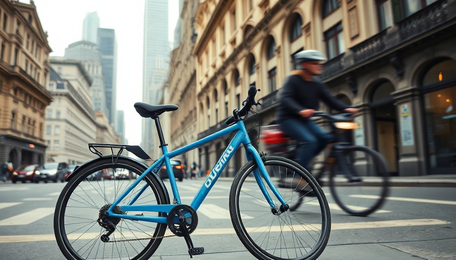 Lyft Micromobility bike parking with blurred cyclist in city street