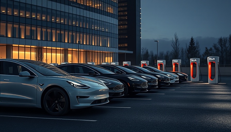 Tesla Supercharger access at night in a modern parking lot.