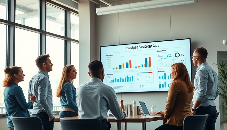 CMO budget plans discussion in modern office with diverse team.