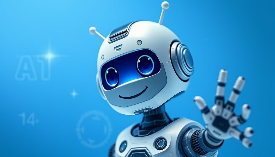 Cute futuristic robot representing AI in marketing