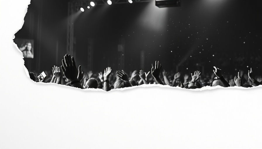 Vibrant crowd celebrating in concert atmosphere, collaborative content creation.