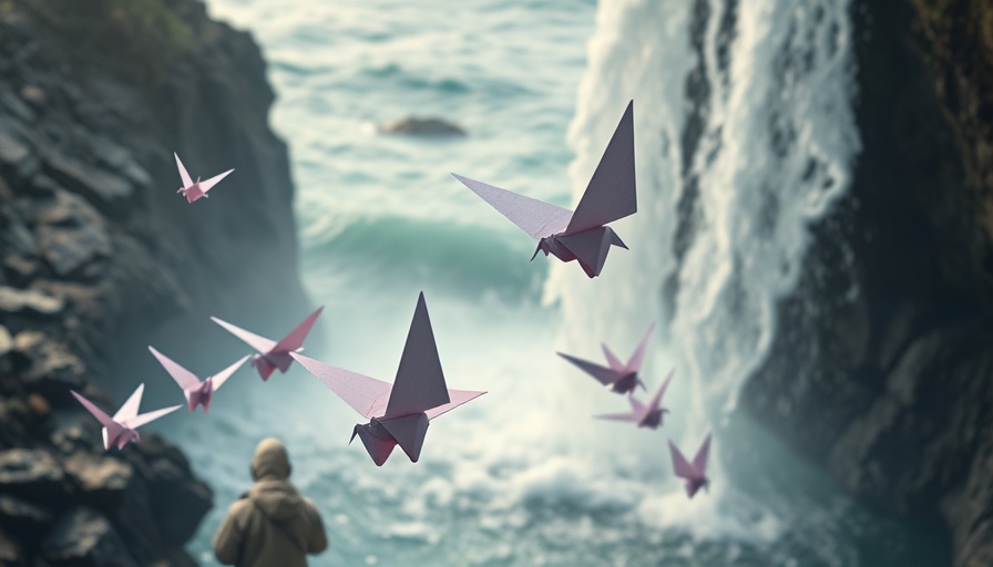 Origami paper shapes over ocean, illustrating adaptive sales strategy.