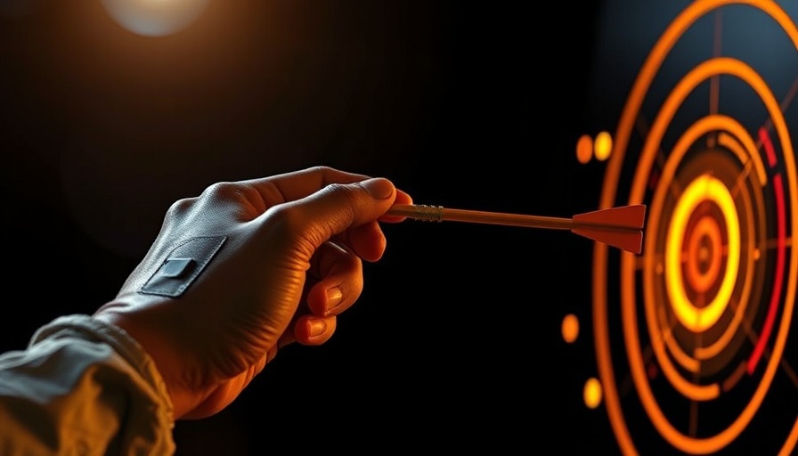 Futuristic concept of marketing performance with digital target.