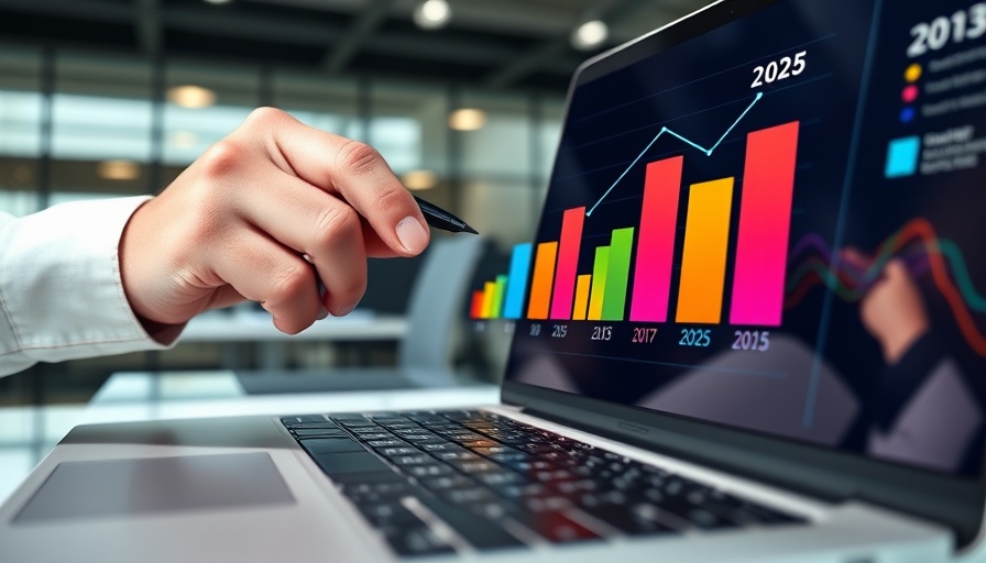 Marketing performance graph showing upward trend from 2017 to 2025.