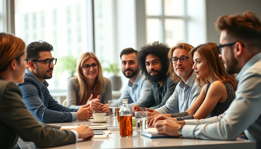 Diverse professionals in engaging discussion, immersive experiences.