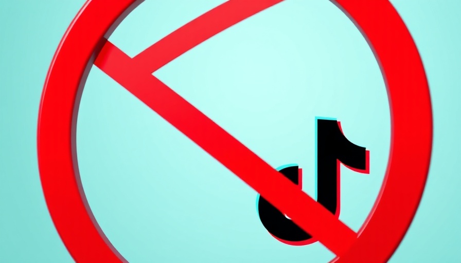 TikTok Ban logo with prohibition symbol on blue background