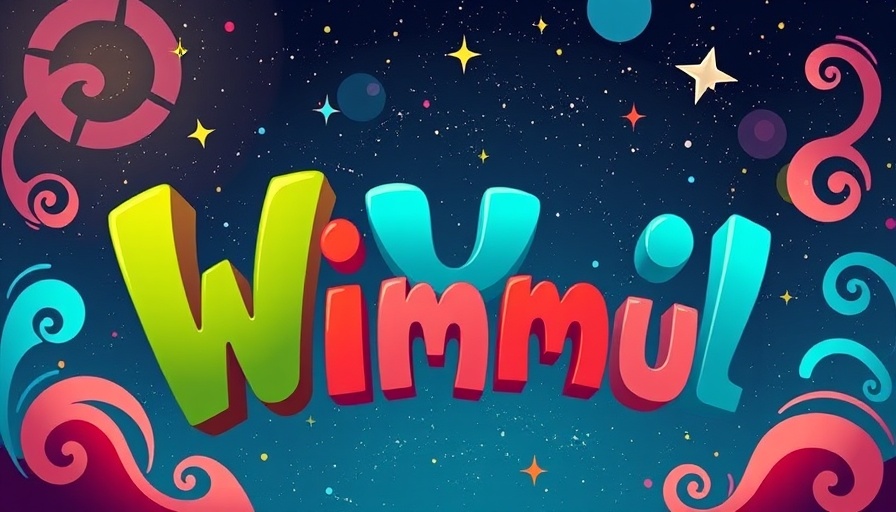 Whimsical illustration with playful text and abstract design elements