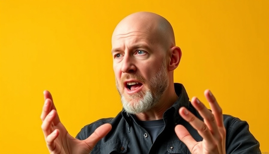Person giving good advice with expressive hand gestures.