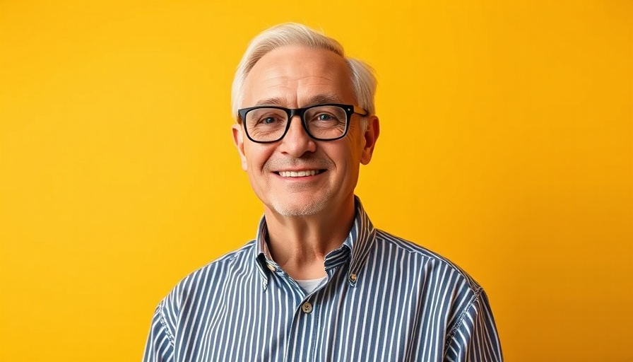 Smiling man in striped shirt, concept of decisions and choices.