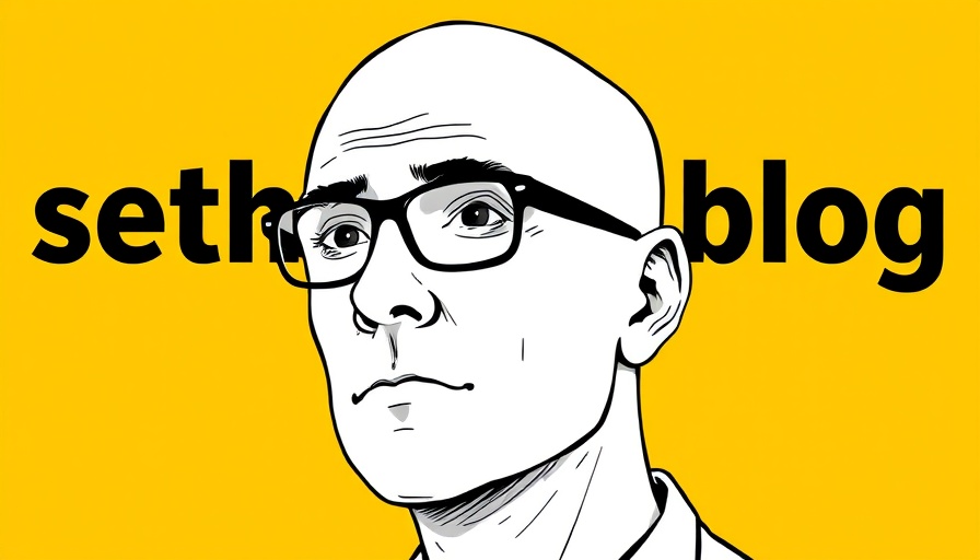 Illustration of man with glasses on yellow background with 'seths.blog' text.