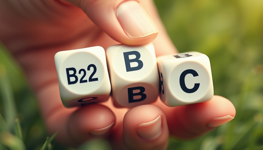 Hand turning dice between B2B and B2C marketing concept.