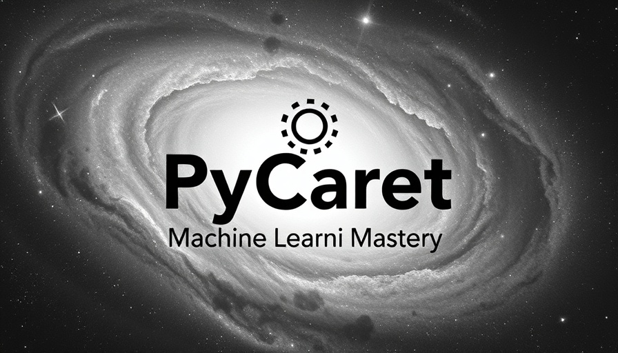 Custom model pipeline concept with PyCaret logo and galaxy backdrop.