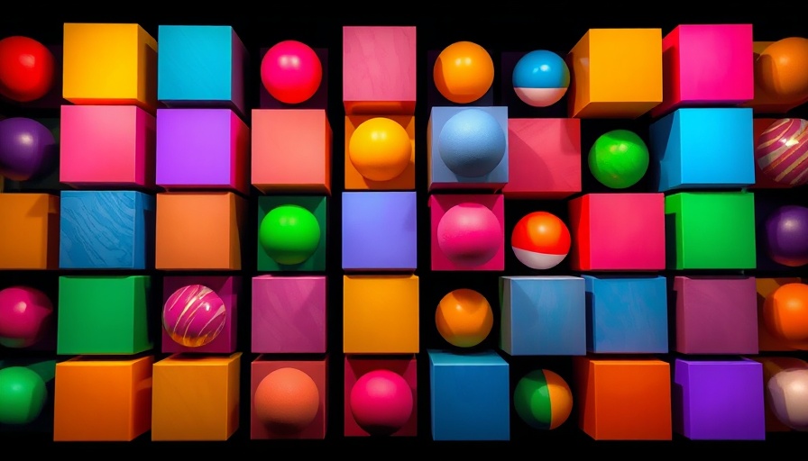 Vibrant geometric shapes in Material Design pattern.
