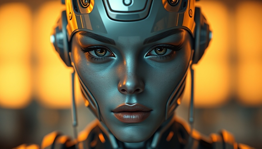 Futuristic humanoid blending technology and humanity.