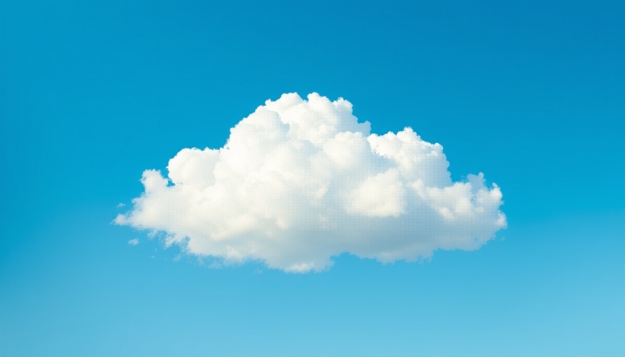 Digital cloud image symbolizing SaaS in a blue sky.