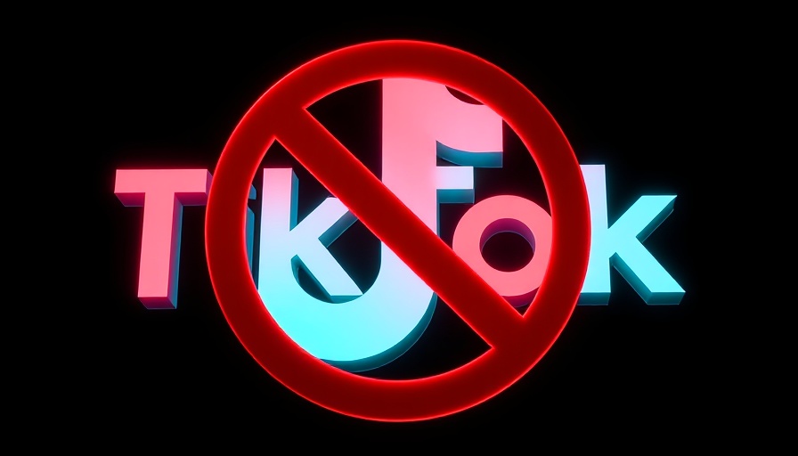 Bold TikTok logo ban with 3D red-teal effect on black.