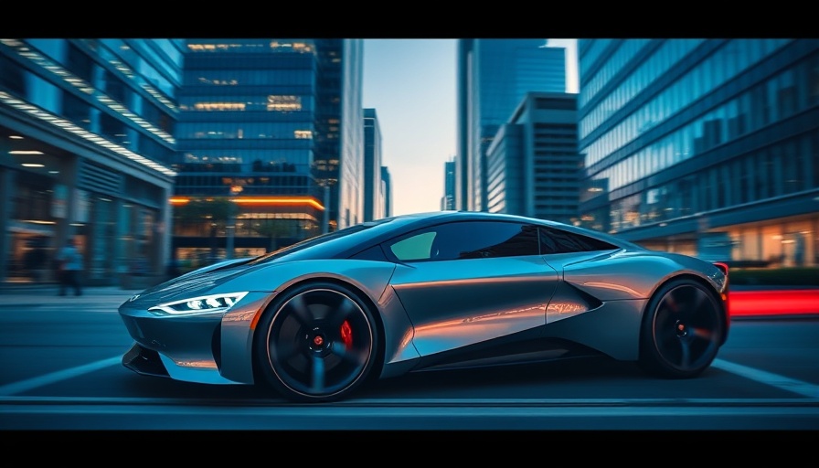 Futuristic electric car highlighting automotive innovation.