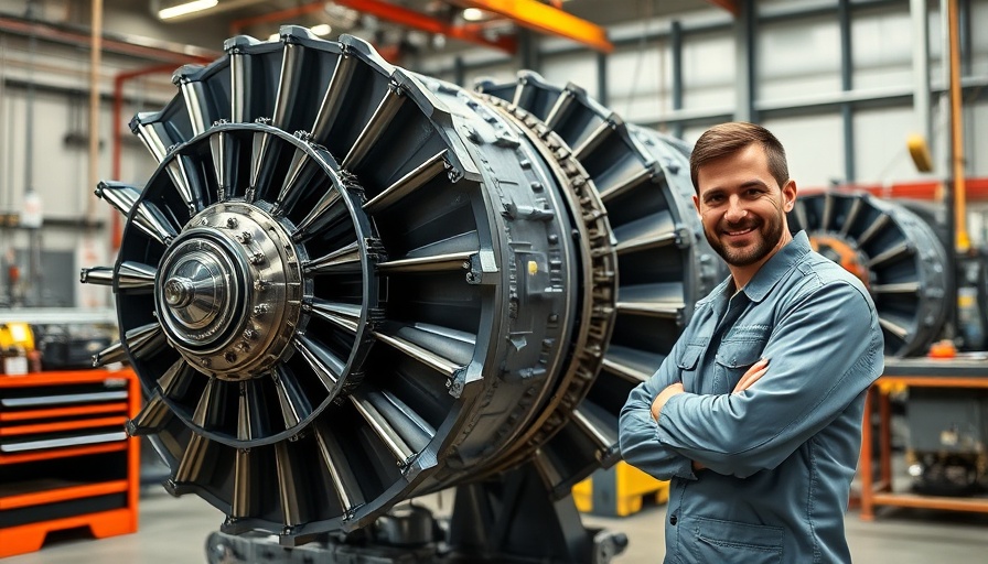 Technician testing 12-rotor engine in workshop environment