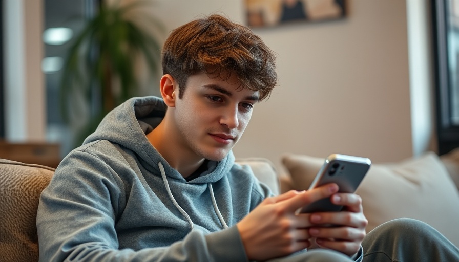 Young person using smartphone in dimly lit room, TikTok Recovery.