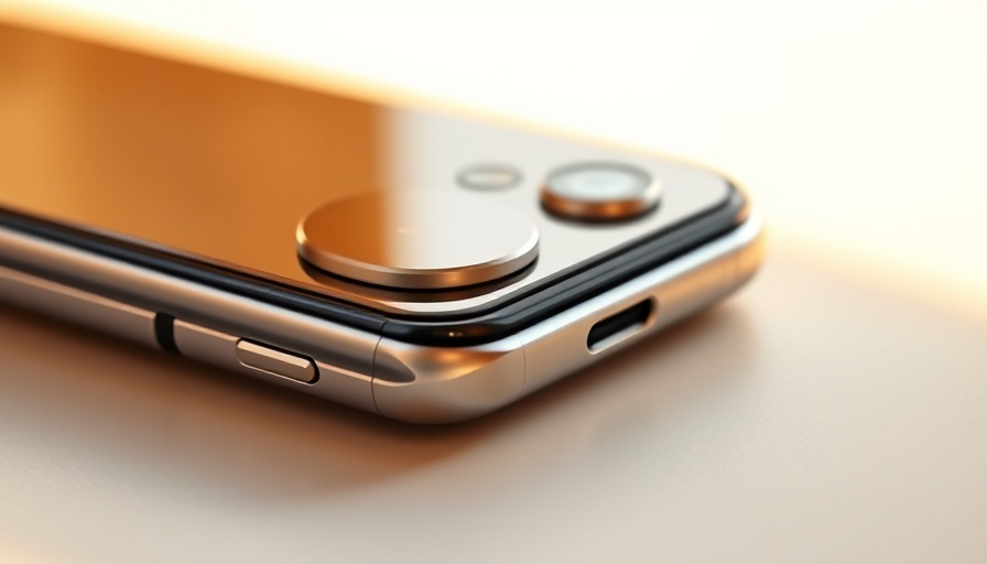 Close-up of a foldable smartphone's charging port and speaker.
