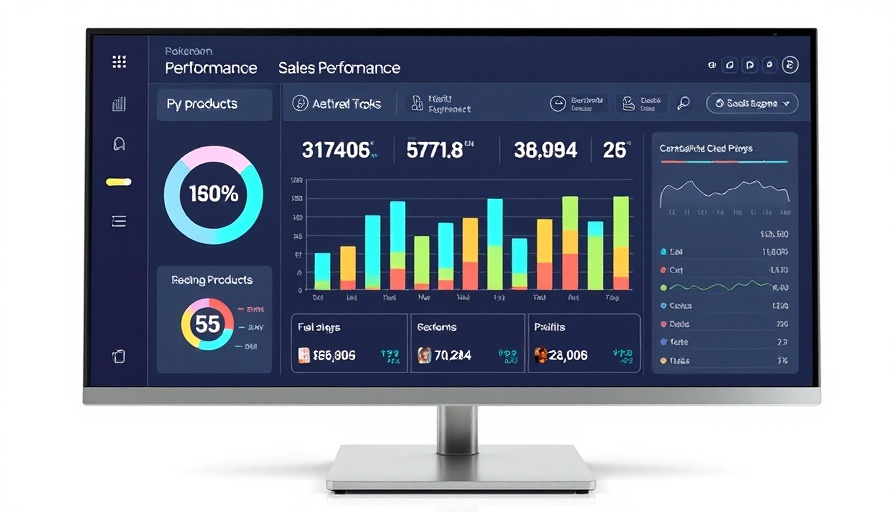 Data dashboards for sales performance with metrics and chart.