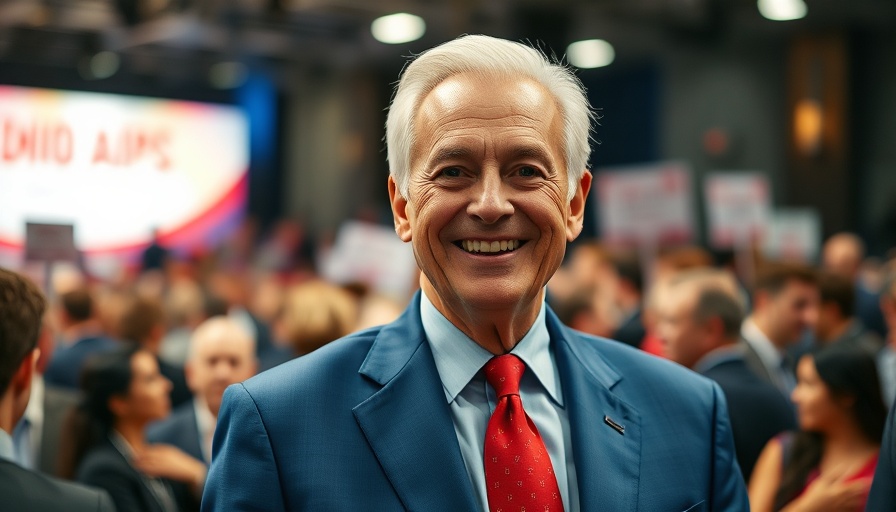 Executive order free speech event with man in blue suit smiling.
