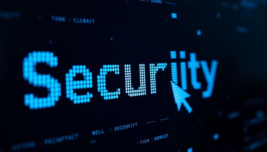 Close-up of computer screen with 'Security' text and cursor, AI Cloud MDR Service.