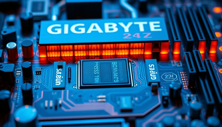 CubeFS motherboard close-up with circuits and GIGABYTE logo.
