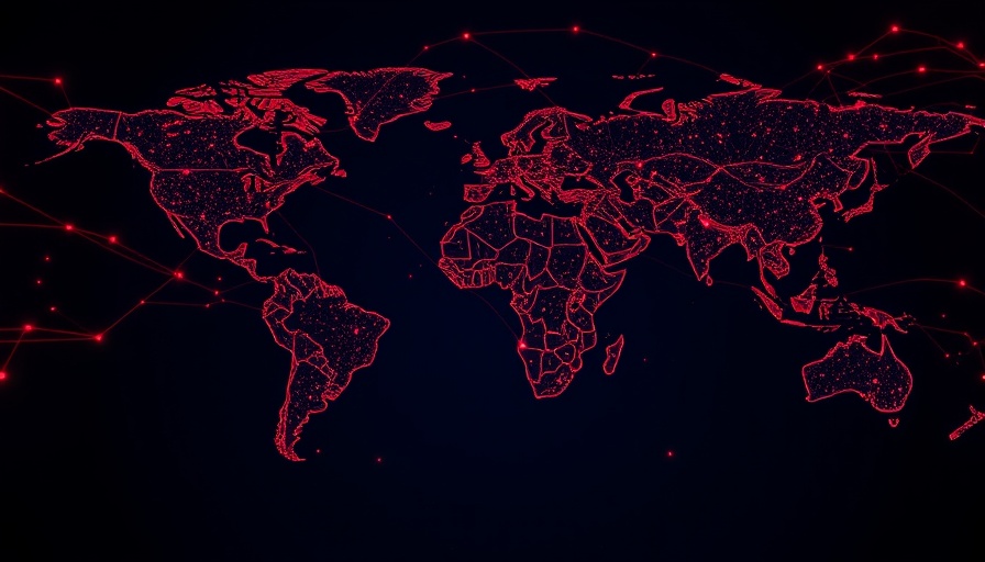 Murdoc_Botnet digital map with red data lines.