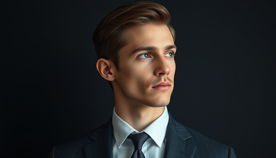 Mistral AI IPO: Young man in formal attire with contemplative gaze.