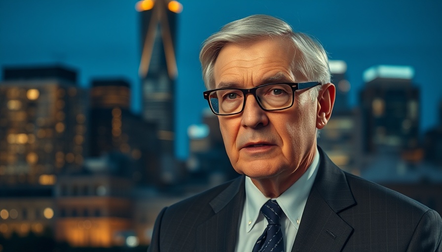 Distinguished Chicago journalism professional on nighttime news set.