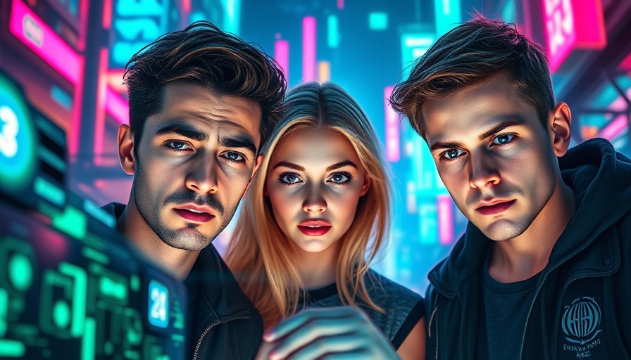 Diverse team envisioning a machine learning career in a neon-lit setting.