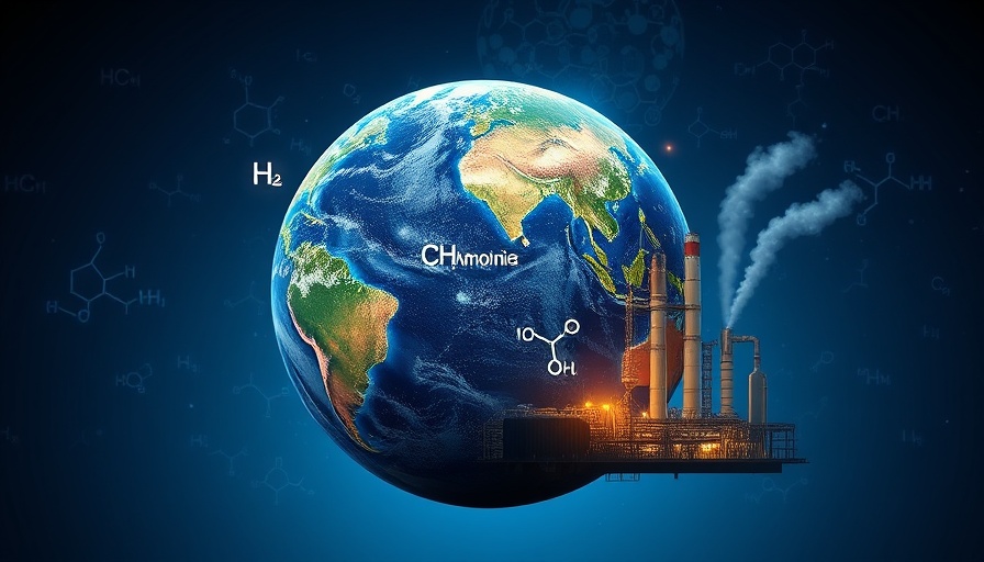 Conceptual illustration of ammonia production in a global context.