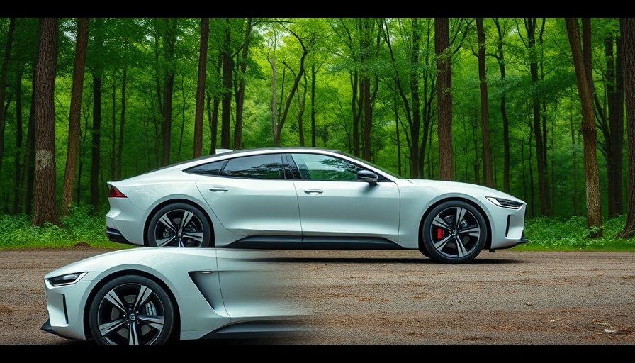 Polestar 2 successor, modern electric car in forest setting.