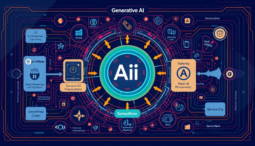Generative AI workflow diagram with ServiceNow integration.